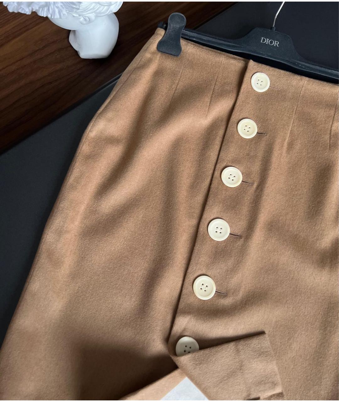 CHRISTIAN DIOR Бежевая юбка миди, фото 3