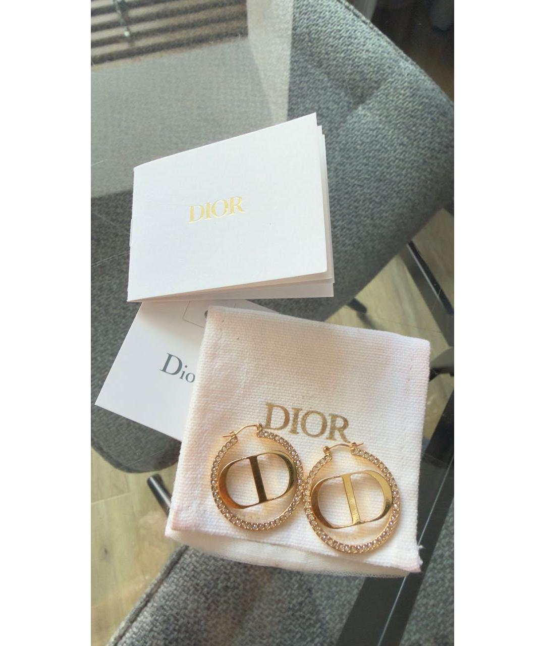CHRISTIAN DIOR Золотые металлические серьги, фото 5