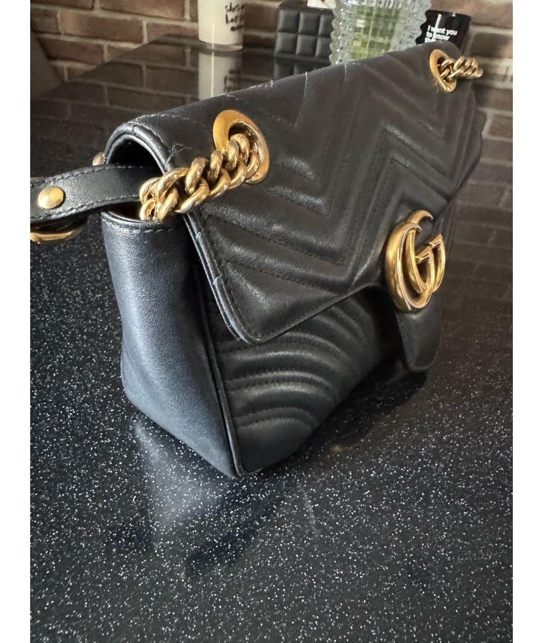 GUCCI Черная кожаная сумка через плечо, фото 2