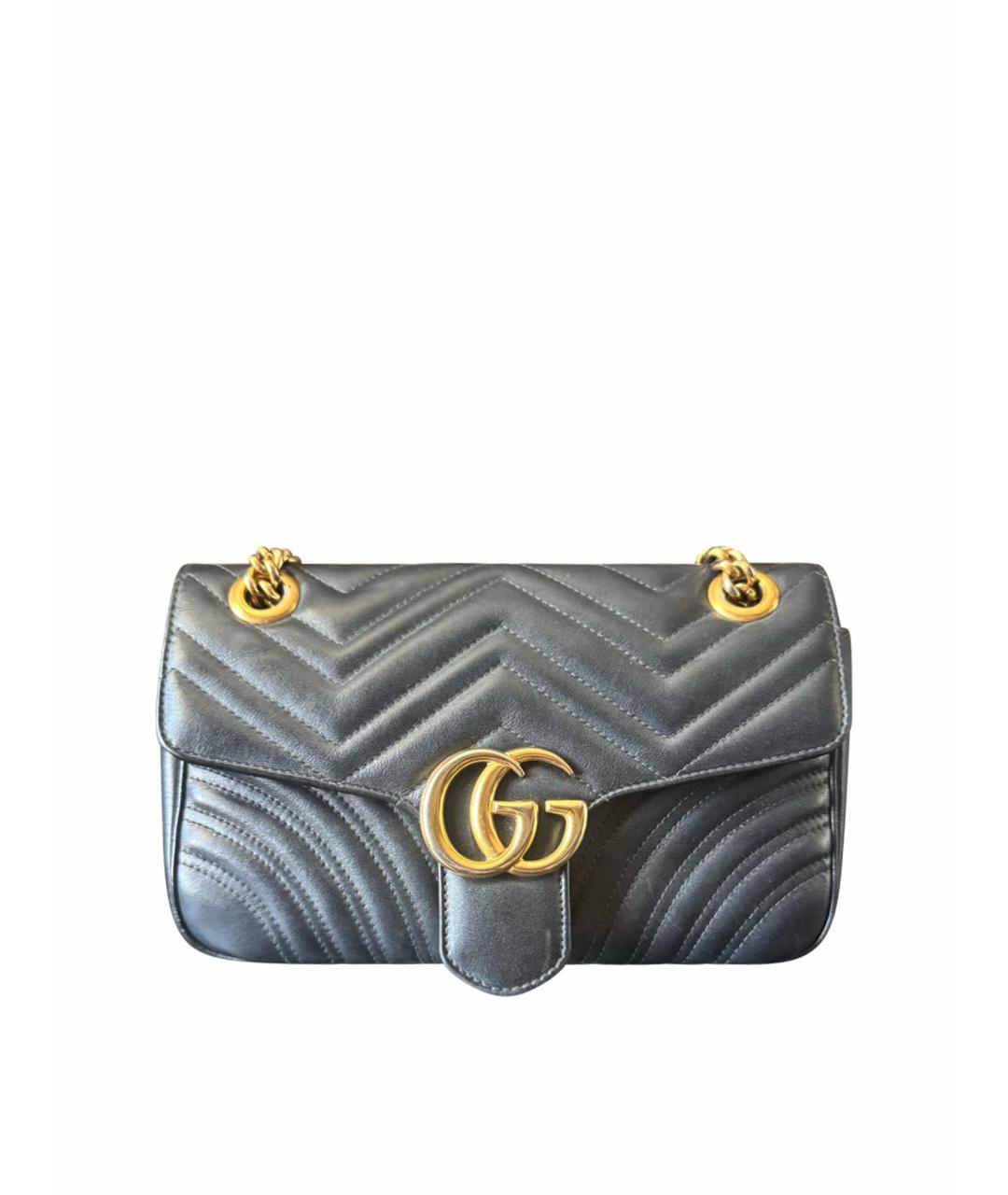 GUCCI Черная кожаная сумка через плечо, фото 1