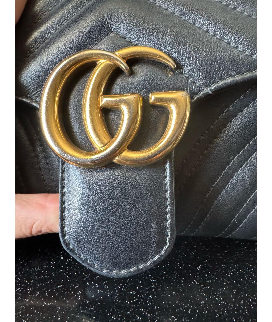 GUCCI Черная кожаная сумка через плечо, фото 6