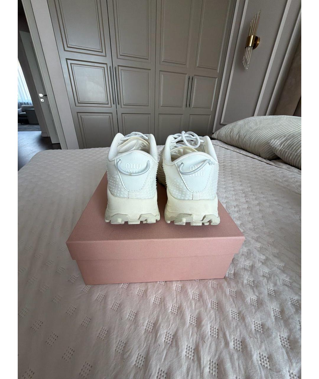 MIU MIU Белые резиновые кроссовки, фото 4