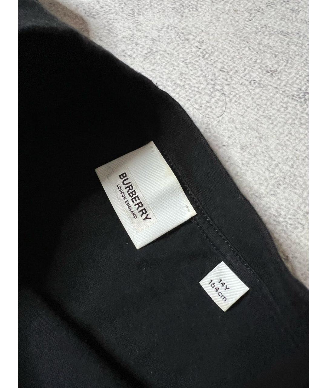 BURBERRY Черная хлопковая детская футболка, фото 5