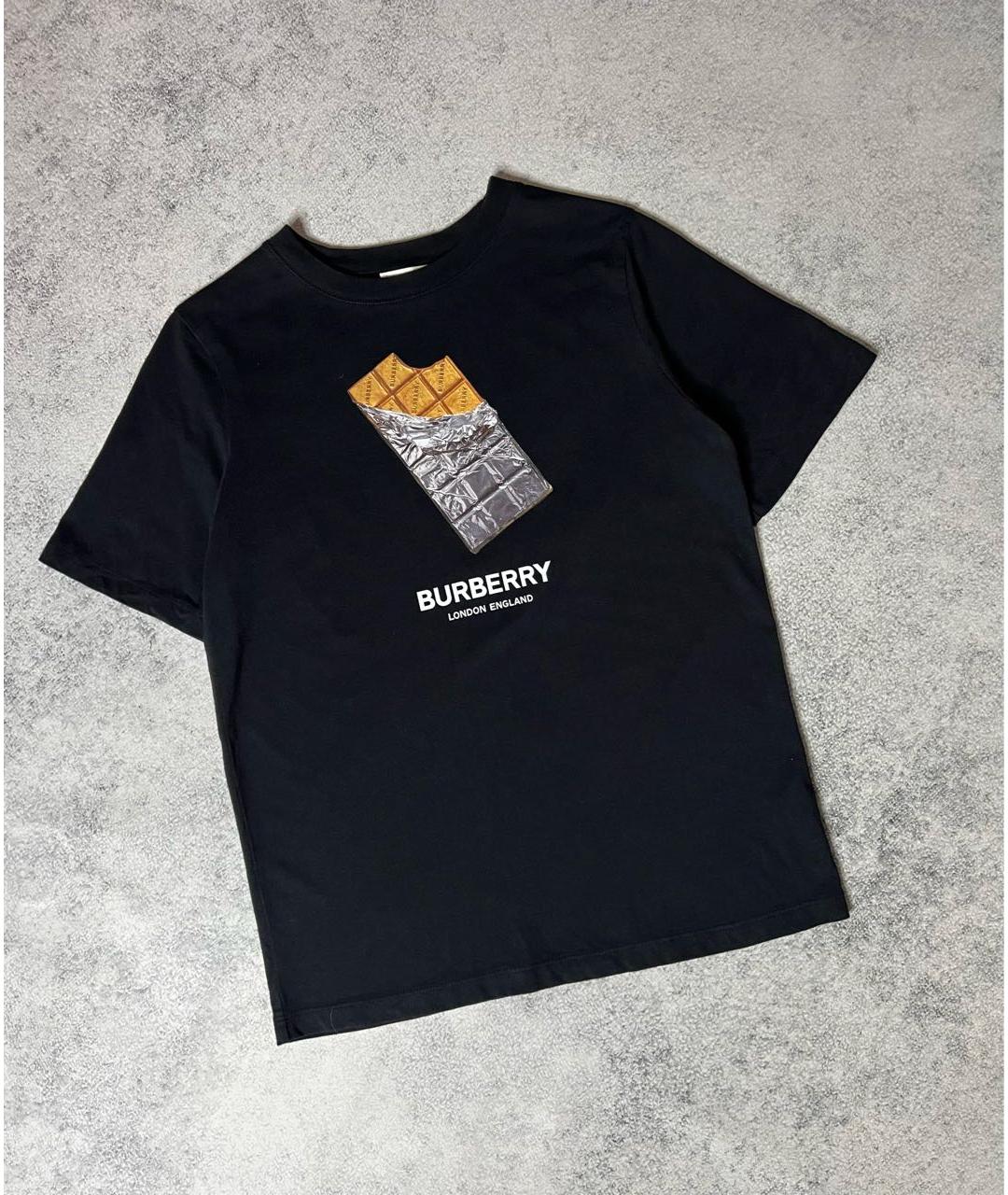 BURBERRY Черная хлопковая детская футболка, фото 2