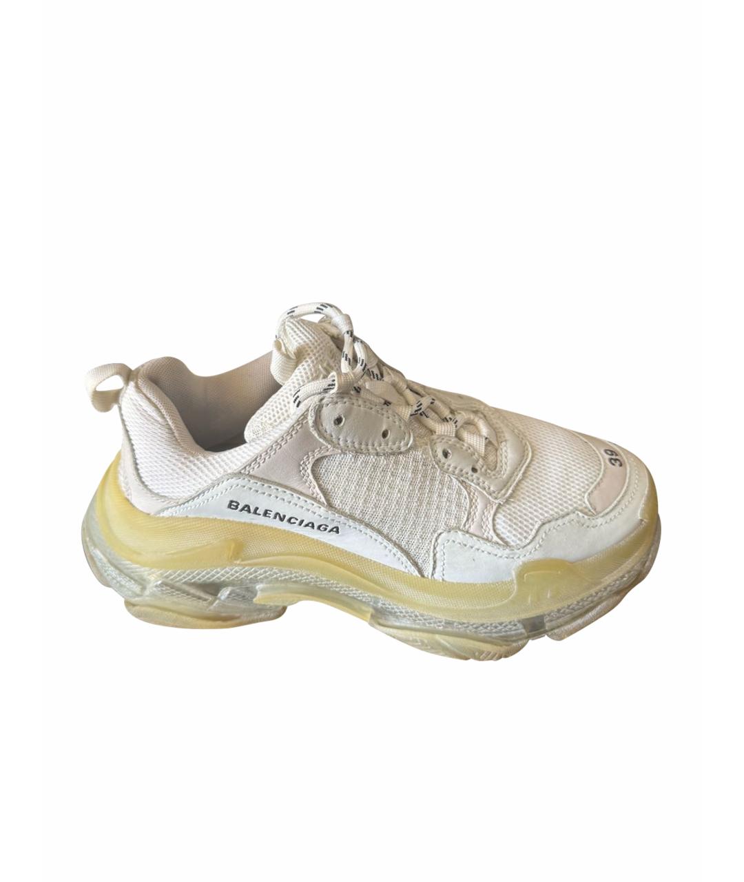 BALENCIAGA Белые текстильные кроссовки, фото 1