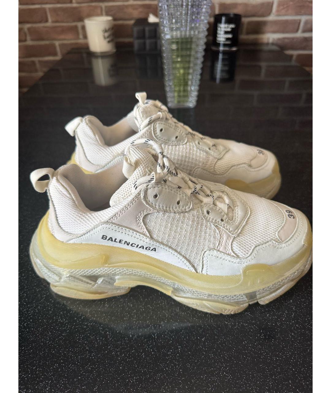 BALENCIAGA Белые текстильные кроссовки, фото 9