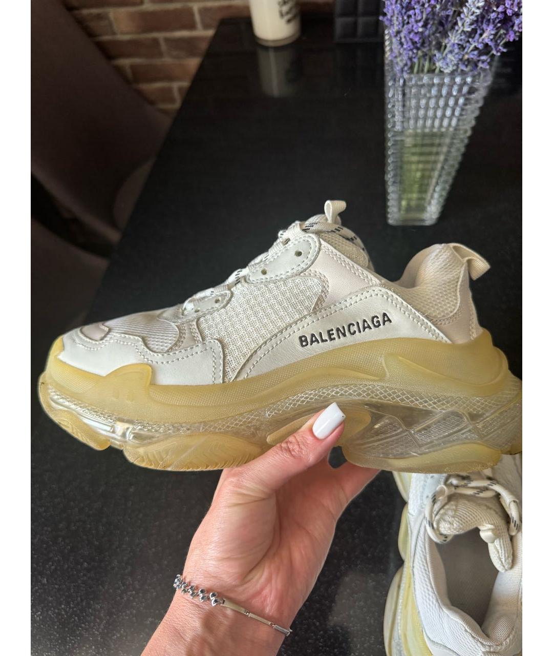 BALENCIAGA Белые текстильные кроссовки, фото 8