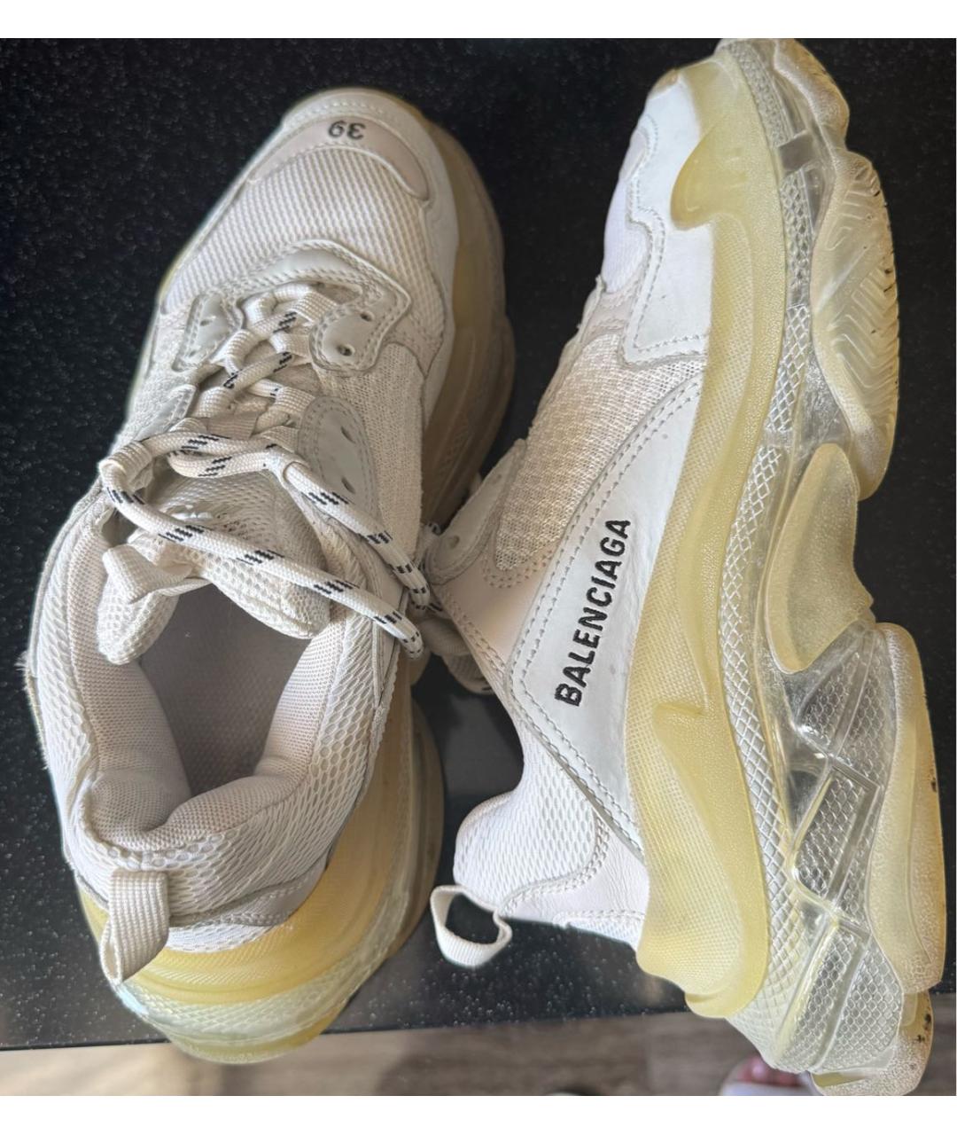 BALENCIAGA Белые текстильные кроссовки, фото 4
