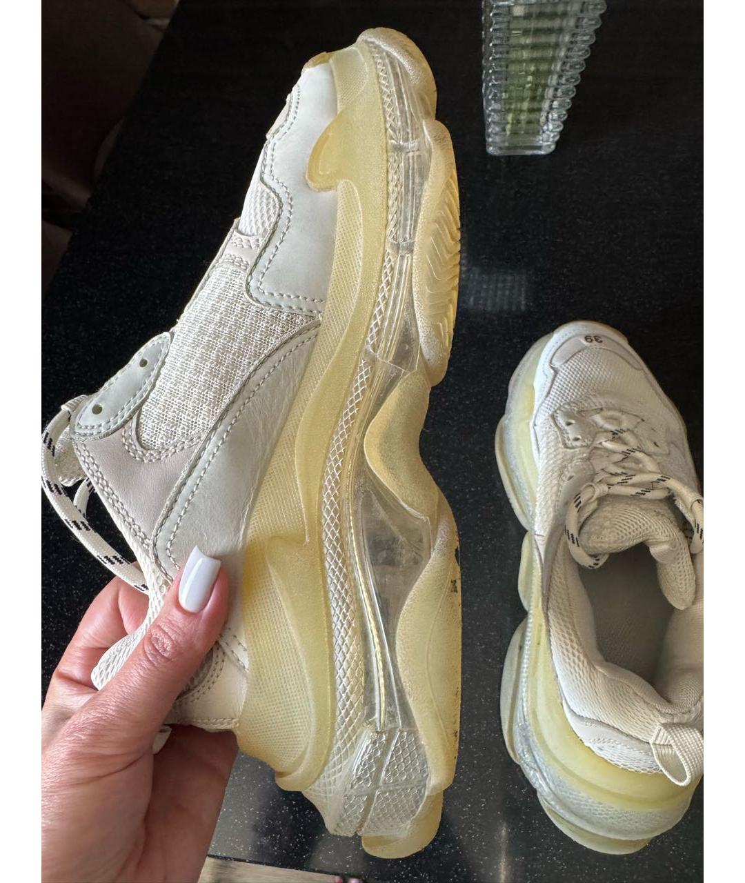 BALENCIAGA Белые текстильные кроссовки, фото 7