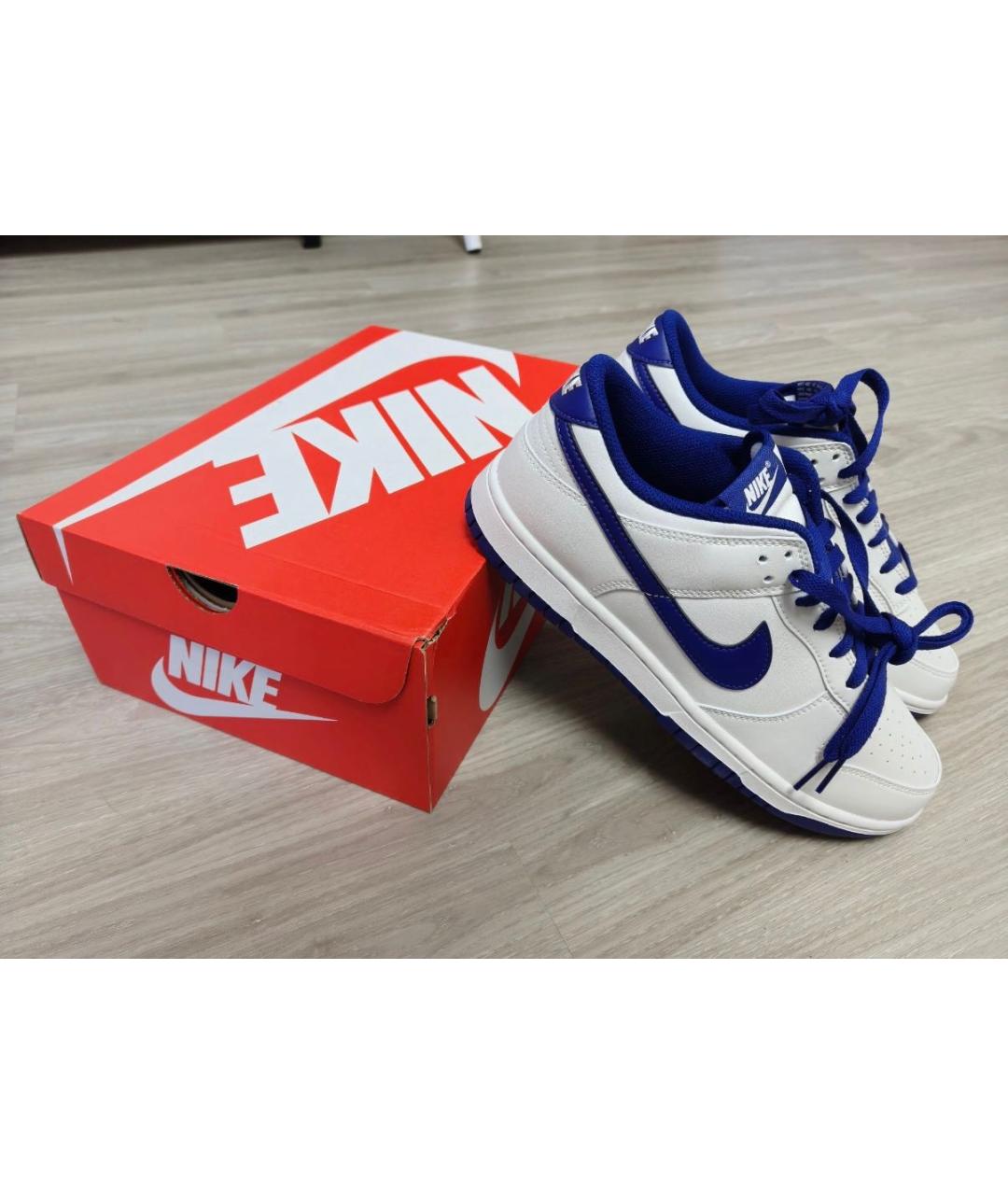 NIKE Белые кожаные низкие кроссовки / кеды, фото 6