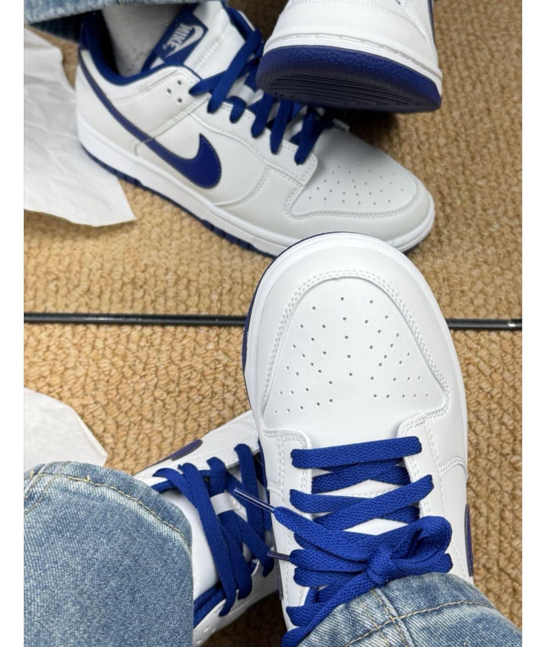 NIKE Белые кожаные низкие кроссовки / кеды, фото 5