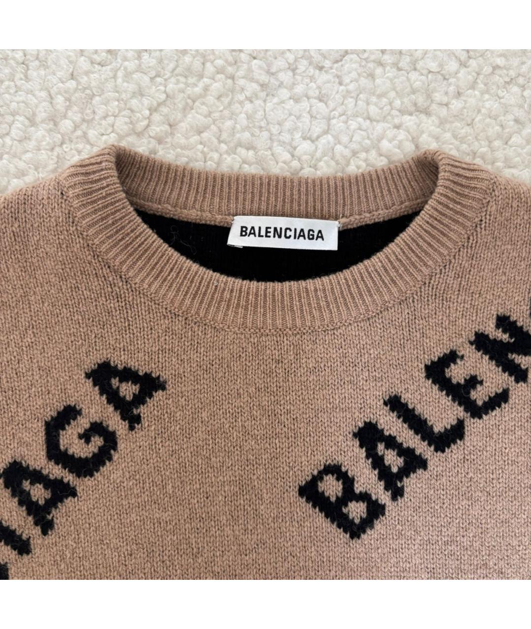 BALENCIAGA Коричневый шерстяной джемпер / свитер, фото 5
