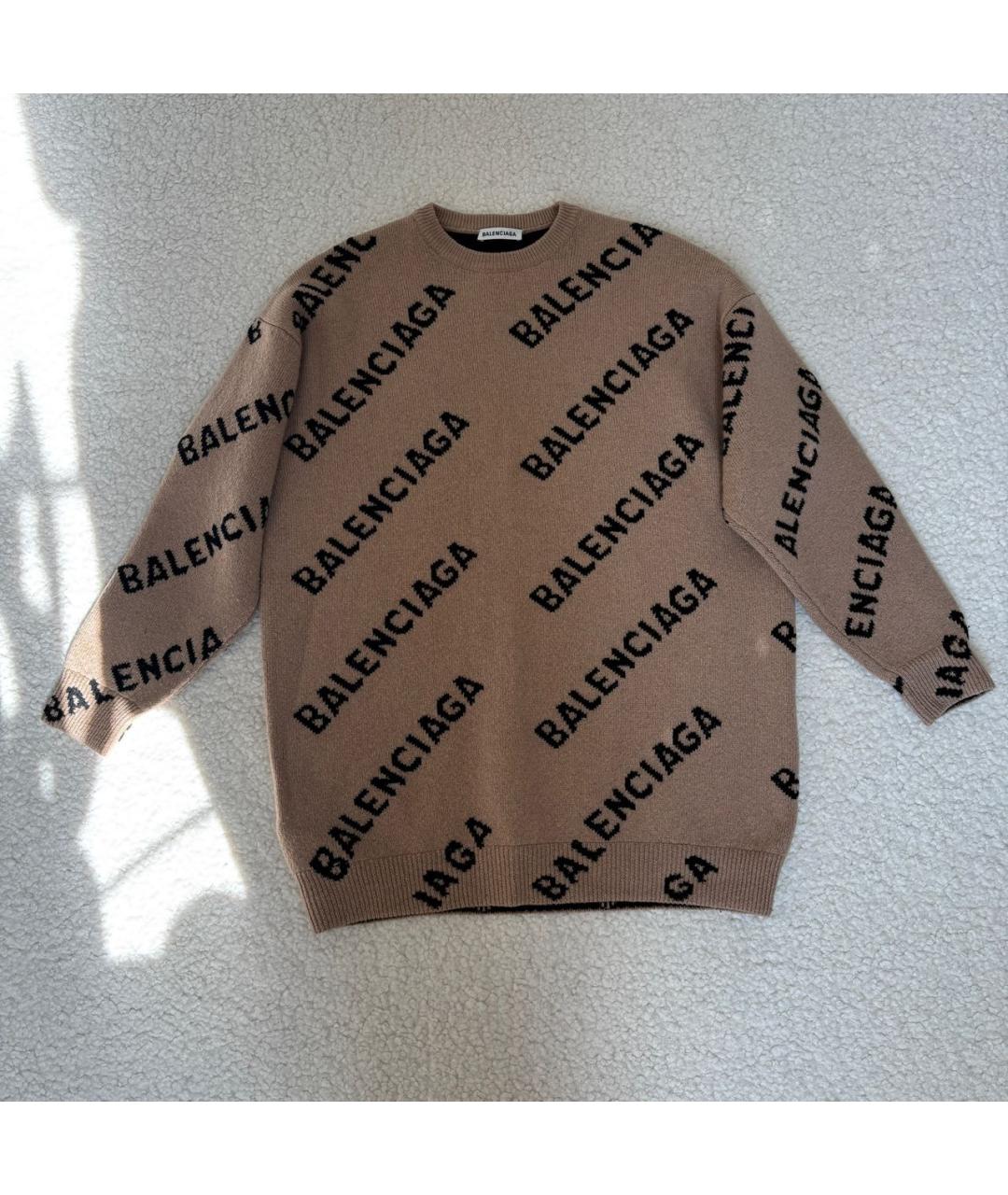 BALENCIAGA Коричневый шерстяной джемпер / свитер, фото 4