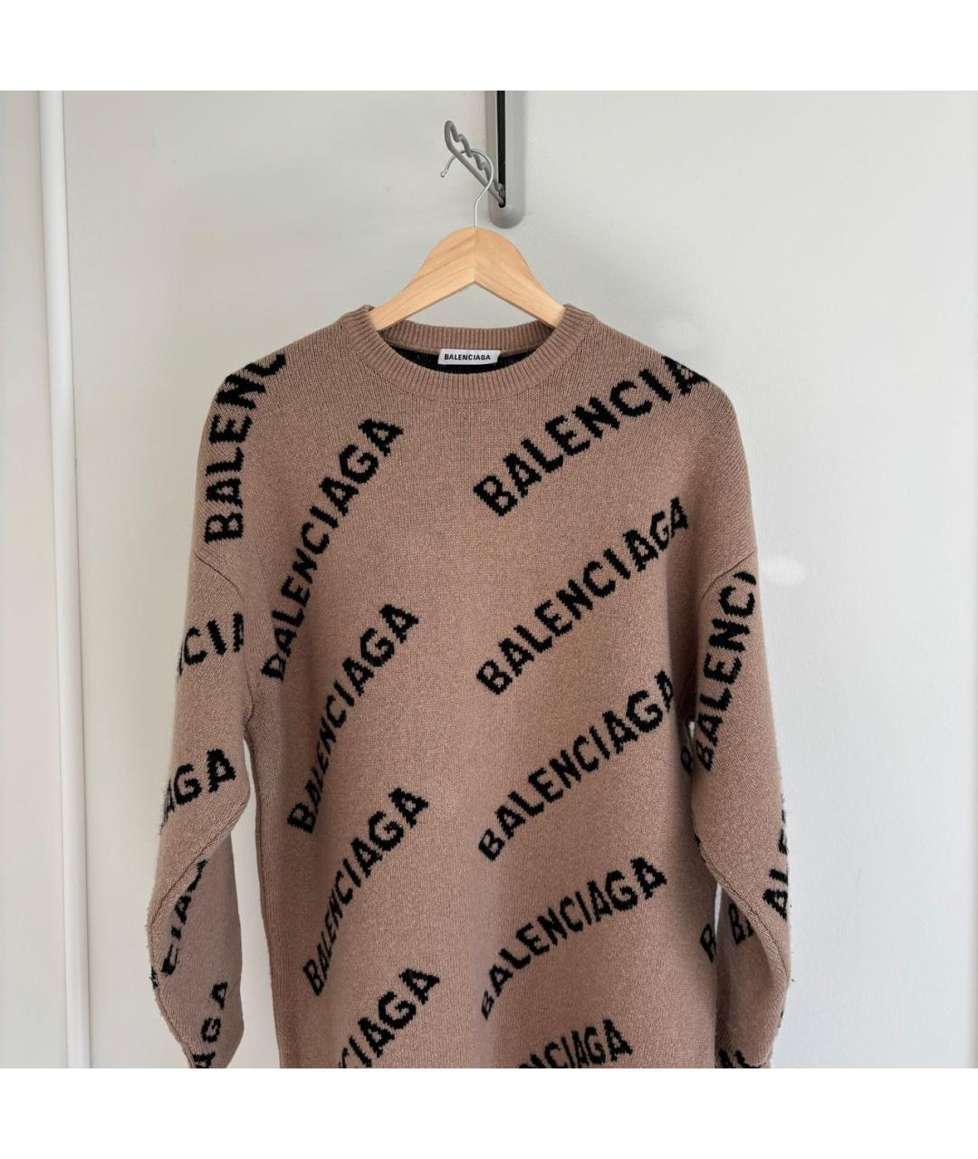 BALENCIAGA Коричневый шерстяной джемпер / свитер, фото 3