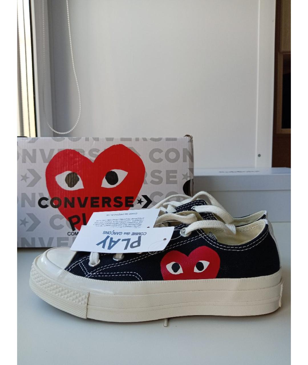 COMME DES GARÇONS PLAY Черные текстильные кеды, фото 10