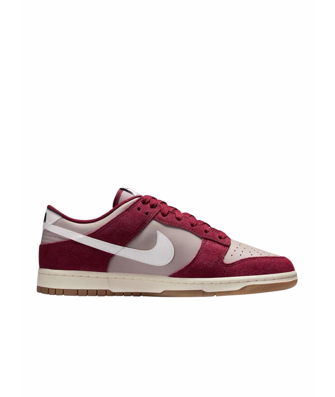 NIKE Бордовые кожаные низкие кроссовки / кеды, фото 1