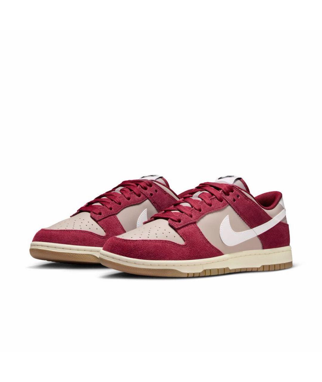 NIKE Бордовые кожаные низкие кроссовки / кеды, фото 2
