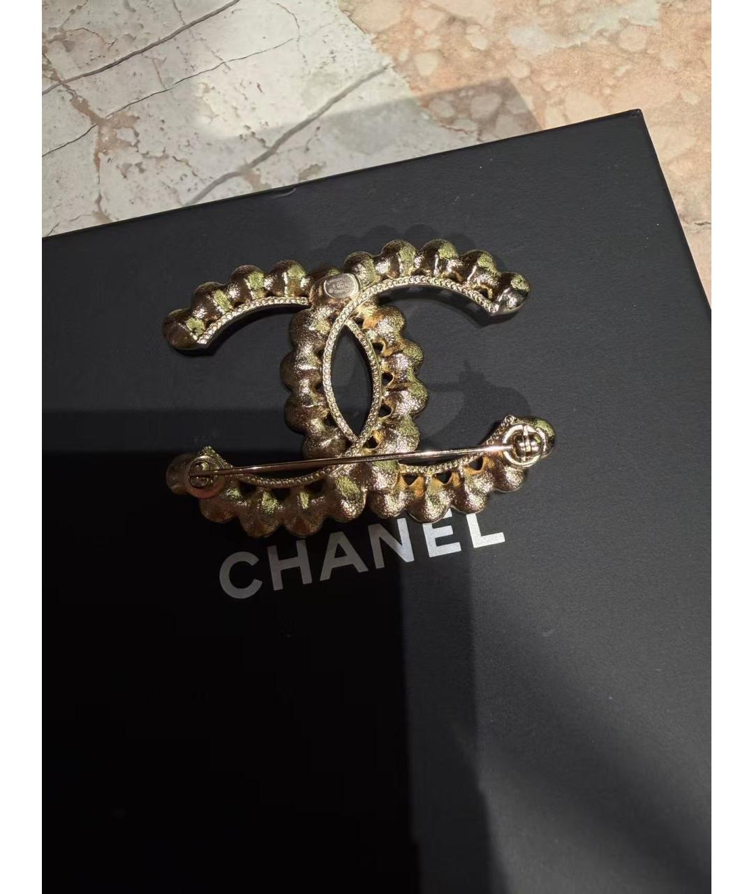 CHANEL Золотая металлическая булавка / брошь, фото 4