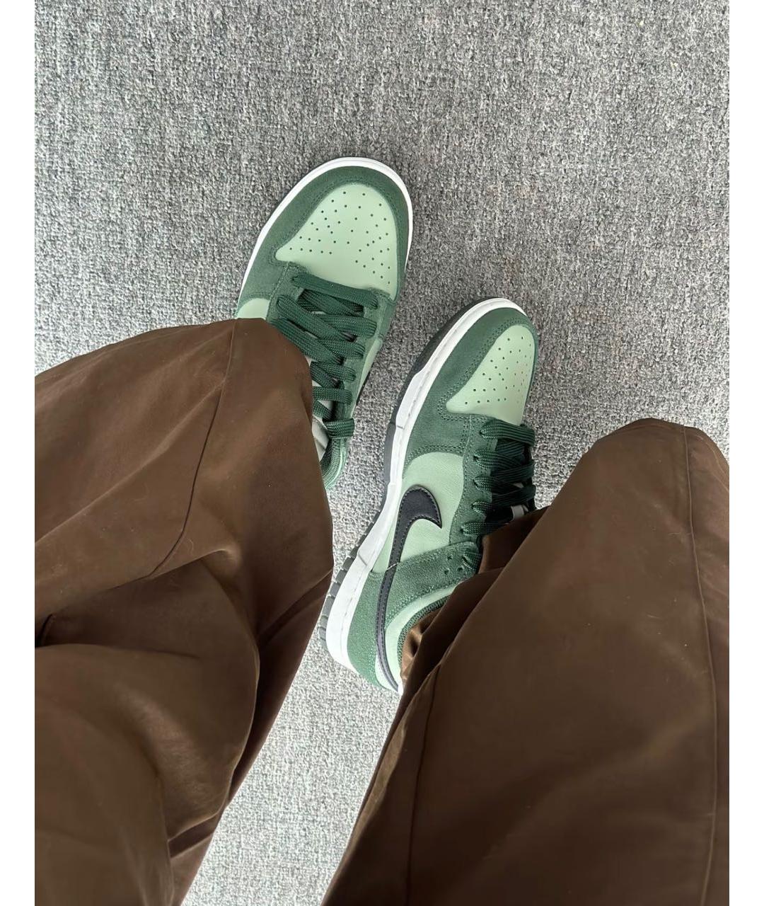 NIKE Зеленые замшевые низкие кроссовки / кеды, фото 7