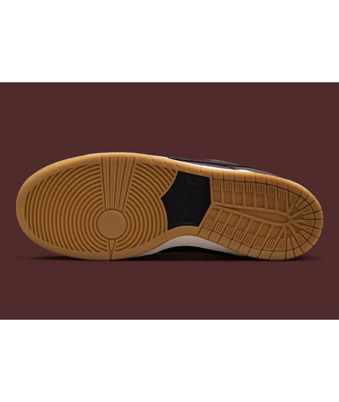 NIKE Бордовые кожаные низкие кроссовки / кеды, фото 6