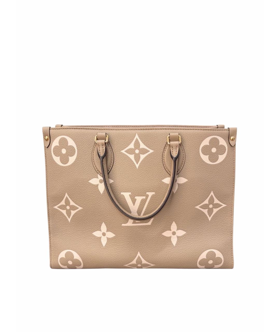 LOUIS VUITTON Бежевая кожаная сумка тоут, фото 1
