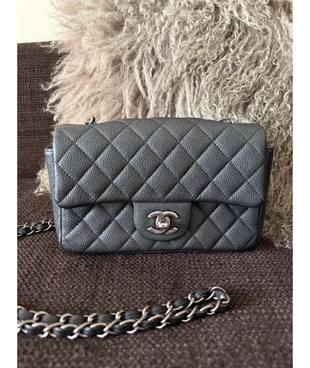CHANEL Черная кожаная сумка через плечо, фото 8