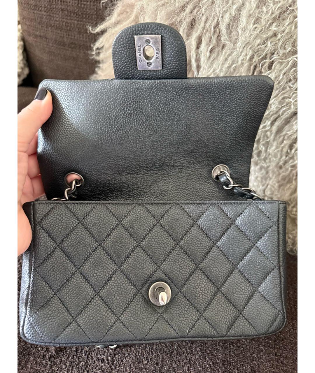 CHANEL Черная кожаная сумка через плечо, фото 4