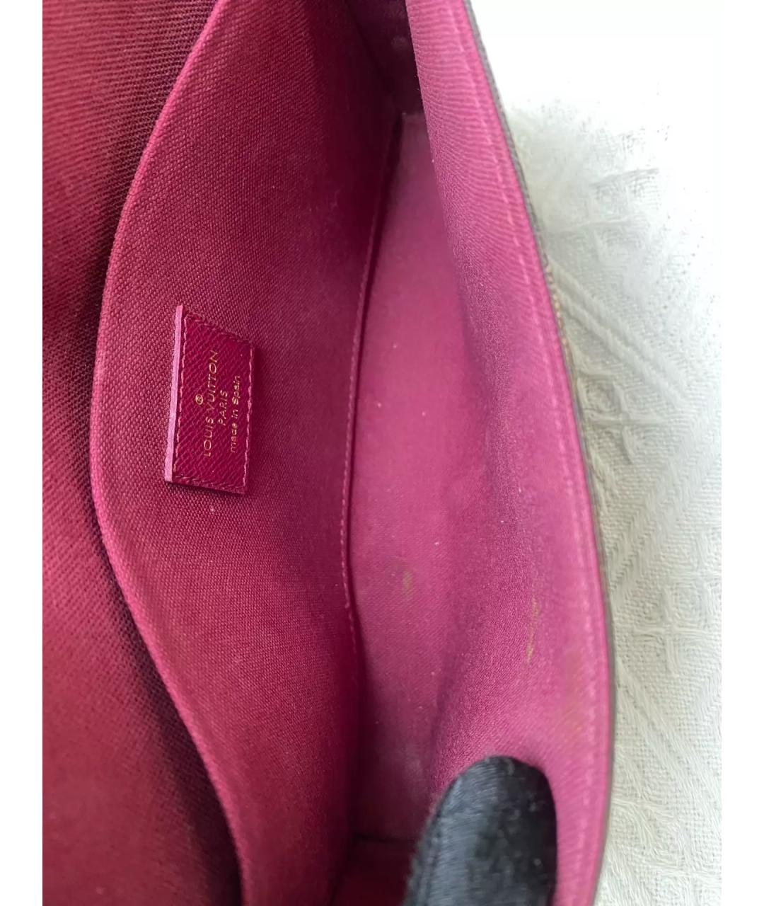 LOUIS VUITTON Коричневая кожаная сумка через плечо, фото 4