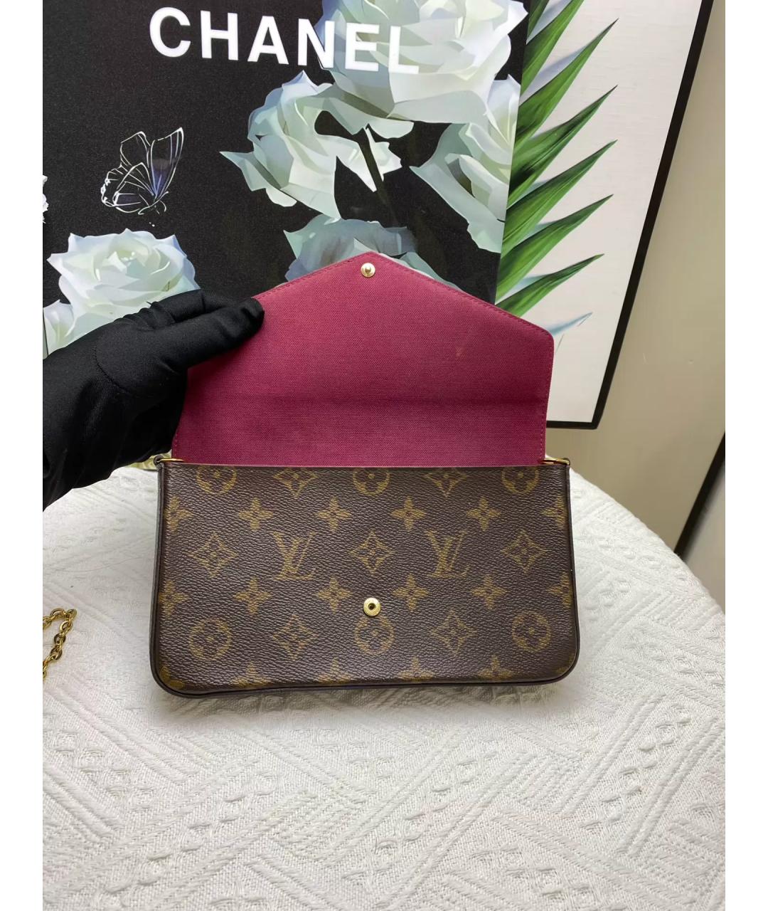LOUIS VUITTON Коричневая кожаная сумка через плечо, фото 3
