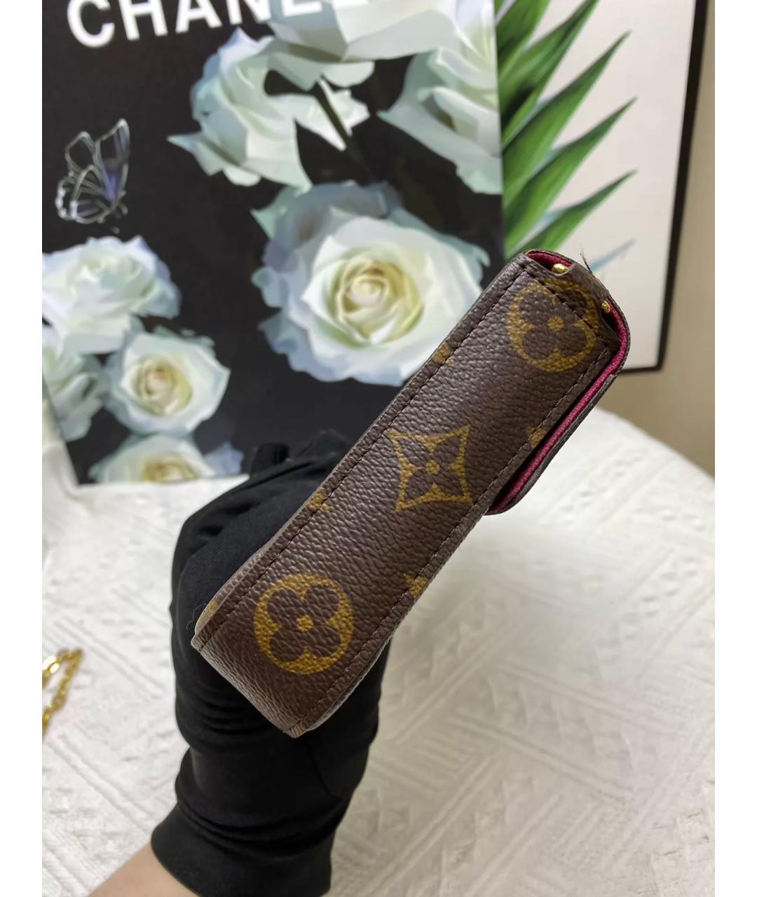 LOUIS VUITTON Коричневая кожаная сумка через плечо, фото 7