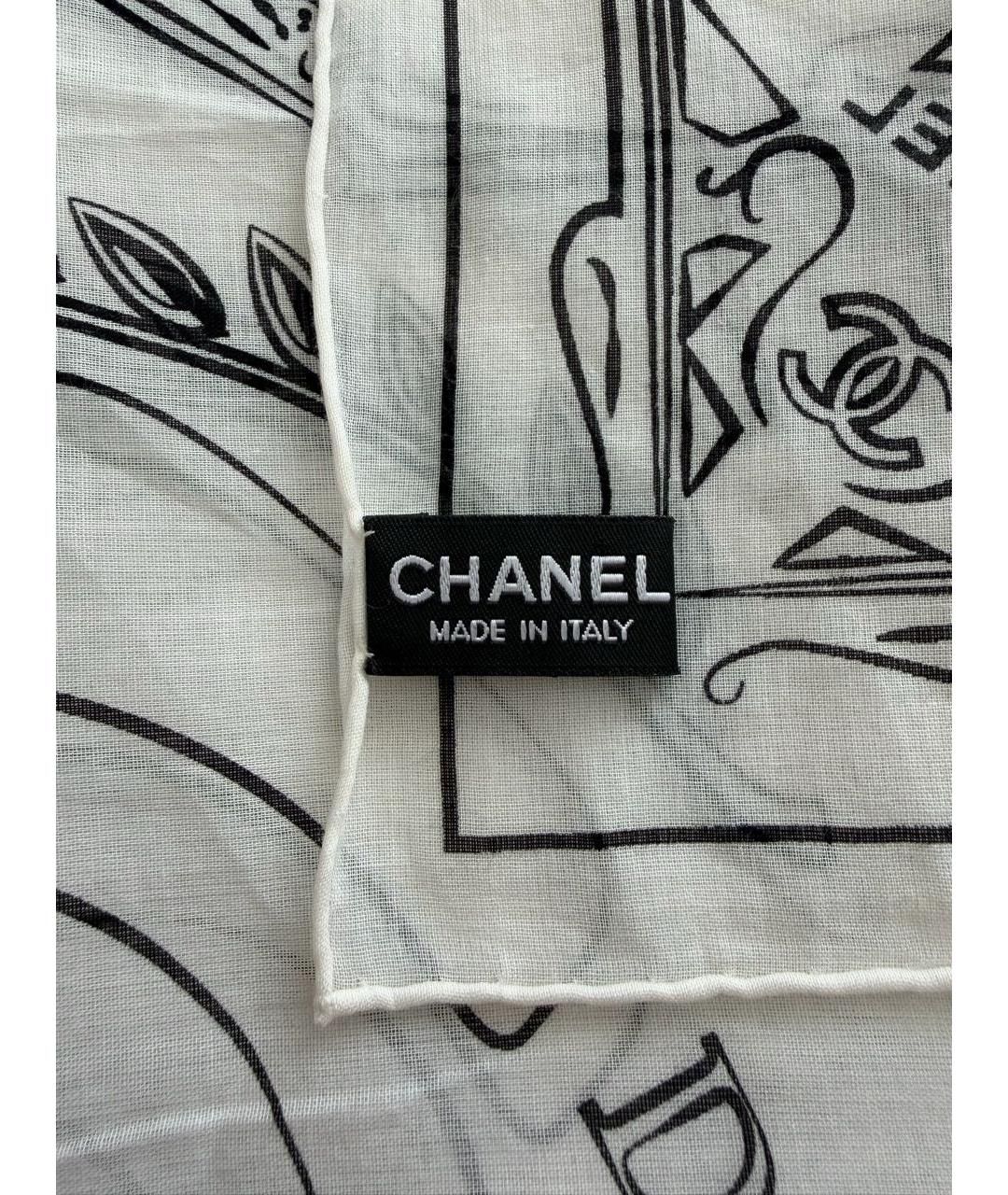 CHANEL Белый хлопковый платок, фото 3