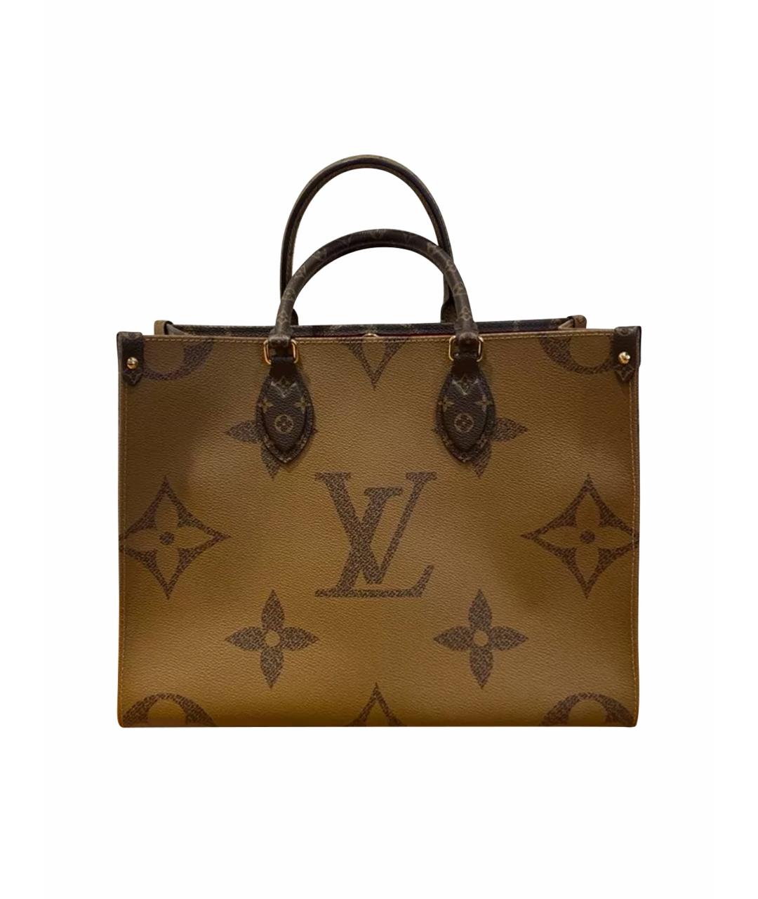 LOUIS VUITTON Коричневая кожаная сумка тоут, фото 1