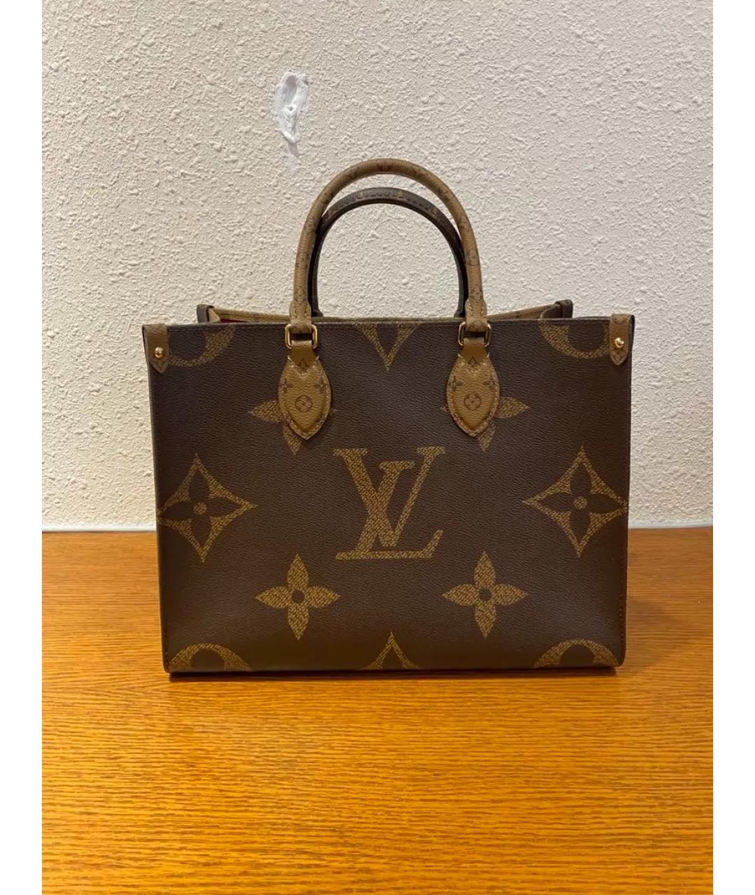 LOUIS VUITTON Коричневая кожаная сумка тоут, фото 2