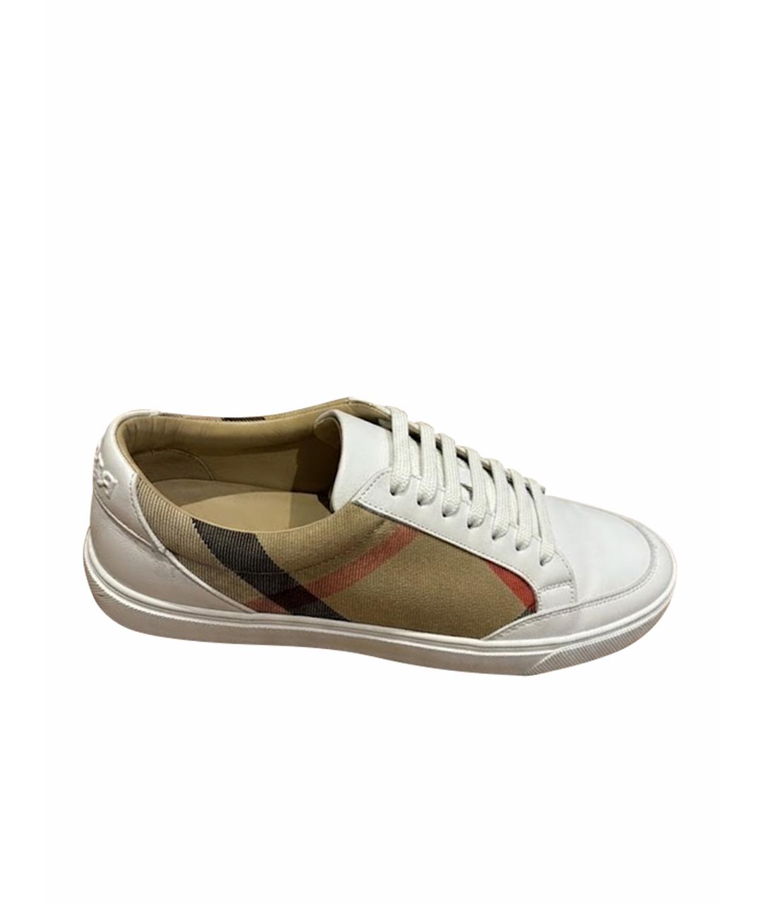 BURBERRY Белые кожаные кеды, фото 1