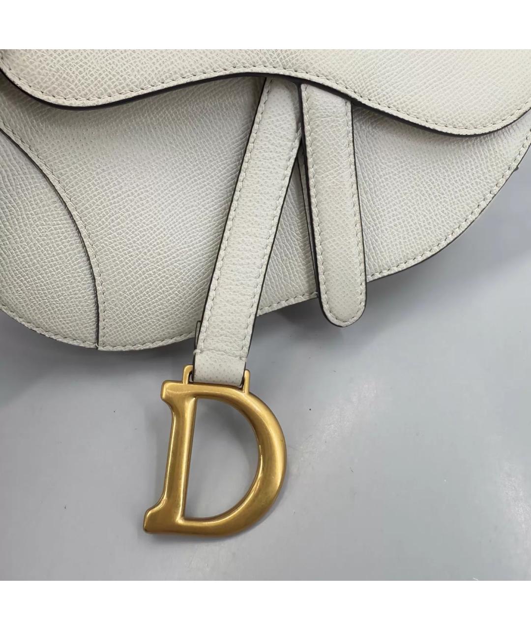 CHRISTIAN DIOR Бежевая кожаная сумка с короткими ручками, фото 7