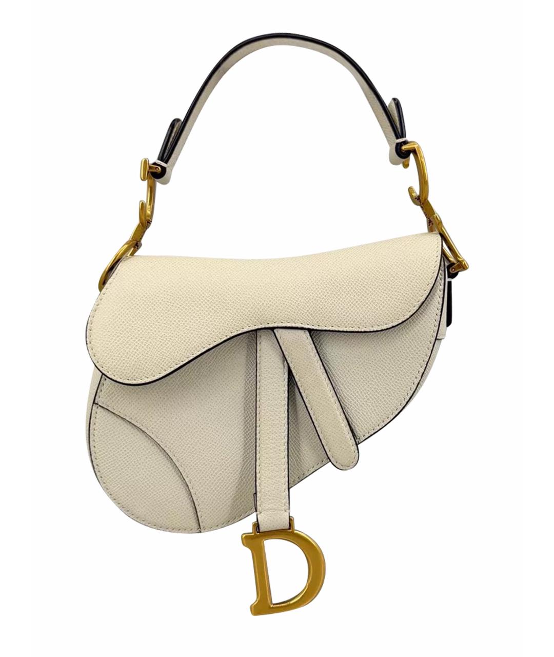 CHRISTIAN DIOR Бежевая кожаная сумка с короткими ручками, фото 1
