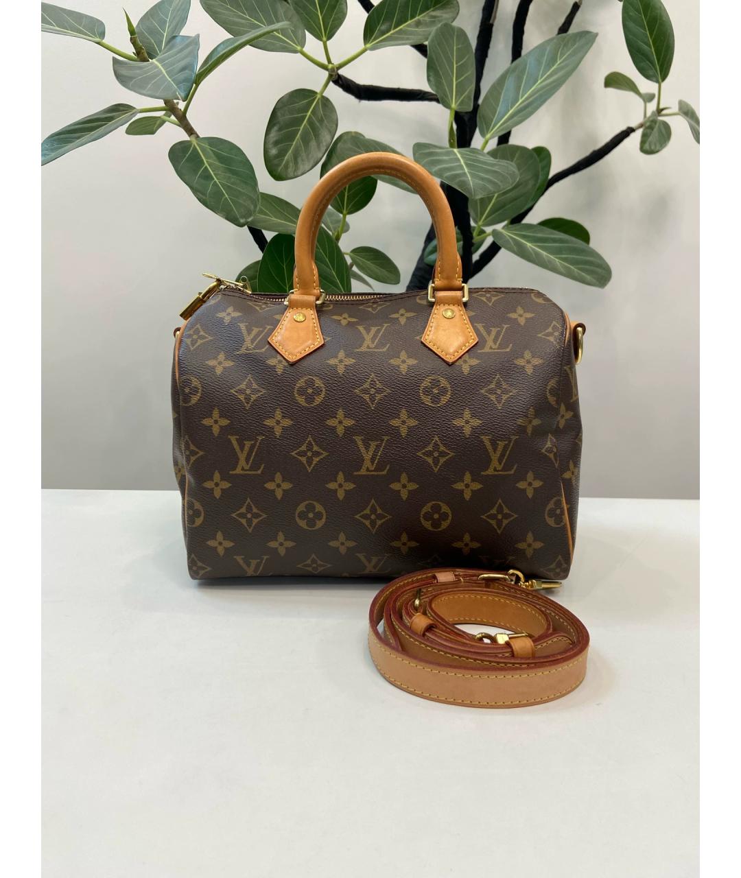 LOUIS VUITTON Коричневая кожаная сумка через плечо, фото 10