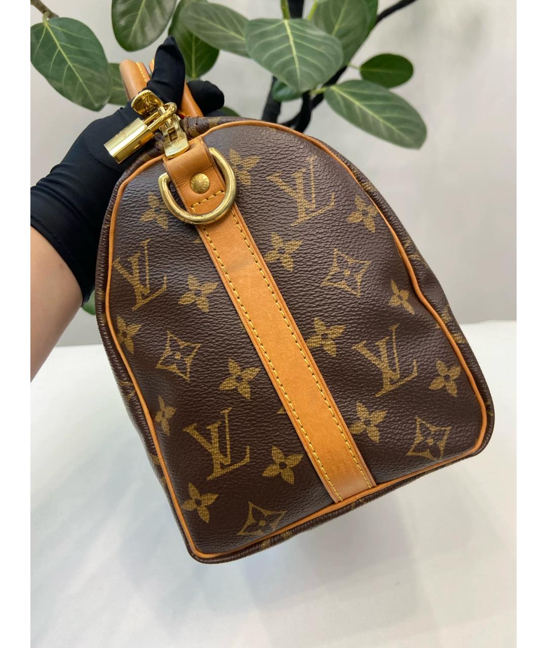 LOUIS VUITTON Коричневая кожаная сумка через плечо, фото 3