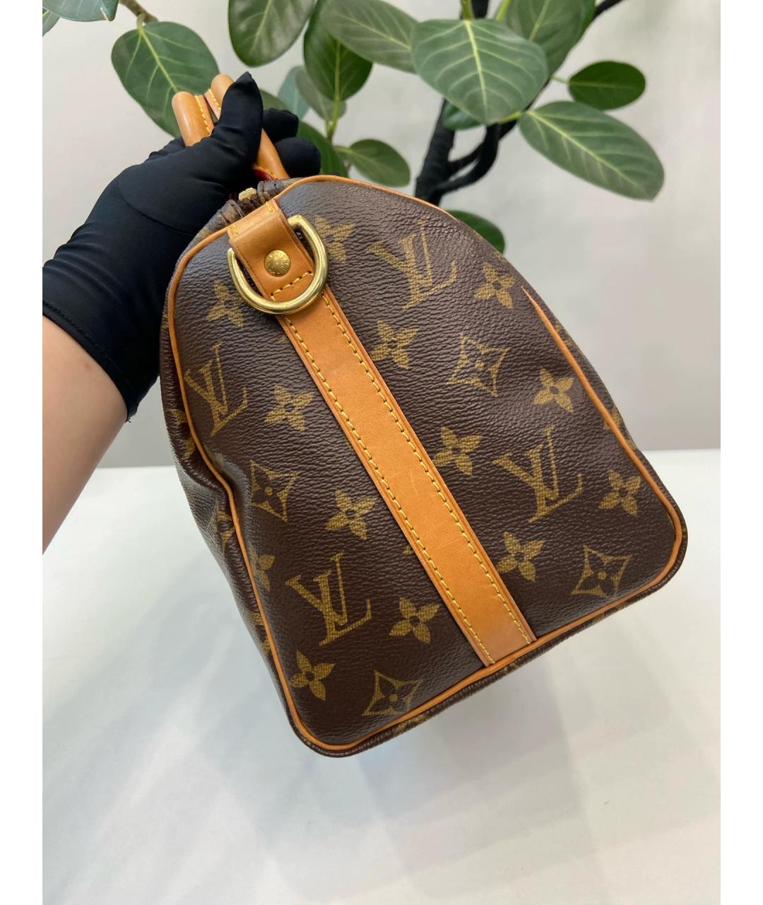 LOUIS VUITTON Коричневая кожаная сумка через плечо, фото 4