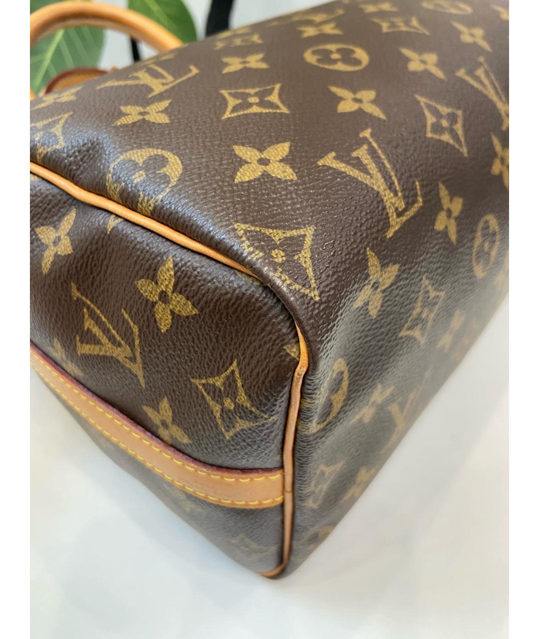 LOUIS VUITTON Коричневая кожаная сумка через плечо, фото 5
