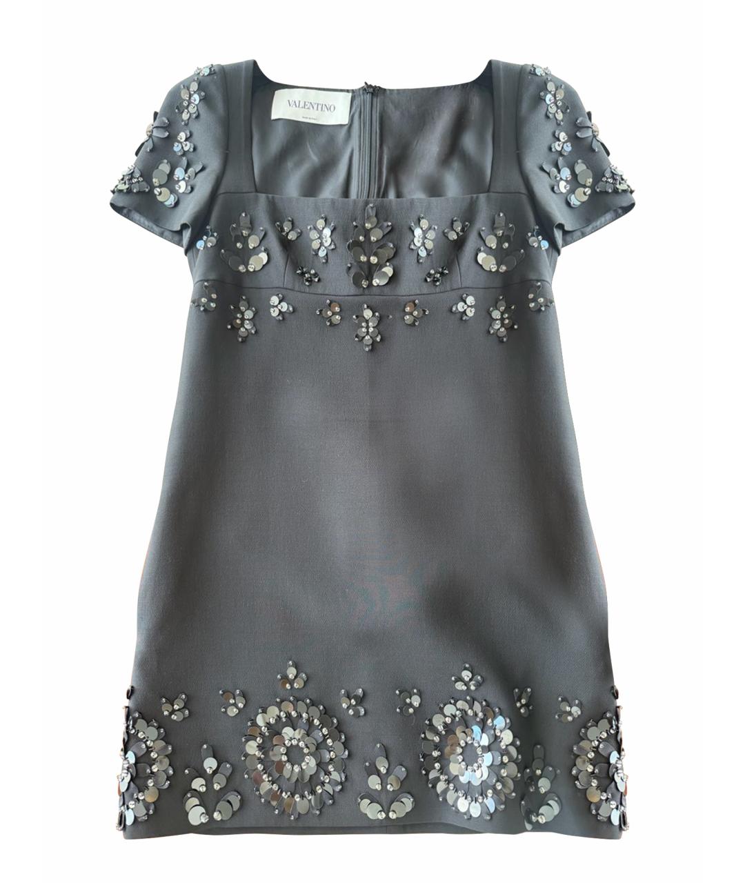 VALENTINO Черное шерстяное коктейльное платье, фото 1