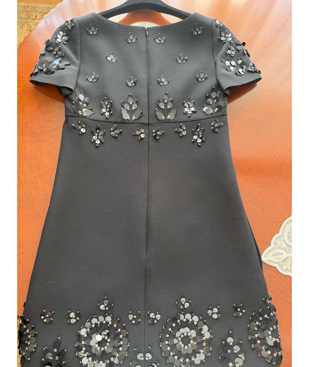 VALENTINO Черное шерстяное коктейльное платье, фото 2