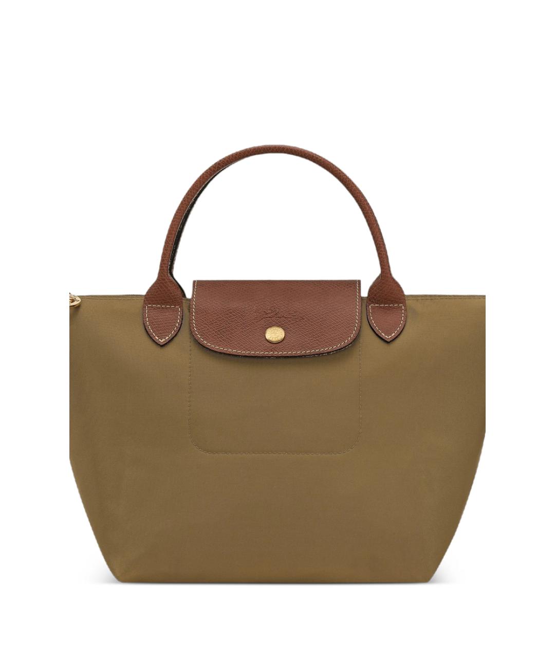 LONGCHAMP Зеленая кожаная сумка тоут, фото 2