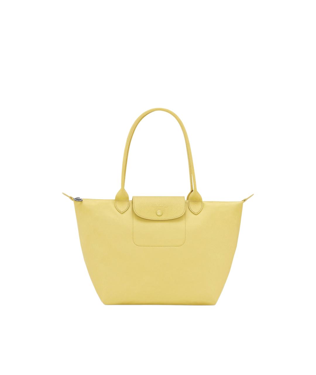 LONGCHAMP Желтая тканевая сумка тоут, фото 1