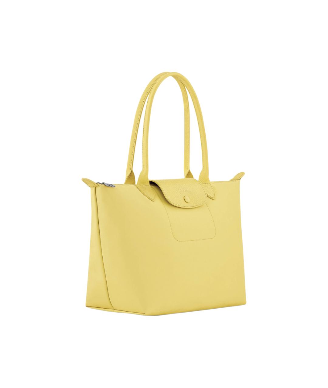 LONGCHAMP Желтая тканевая сумка тоут, фото 2