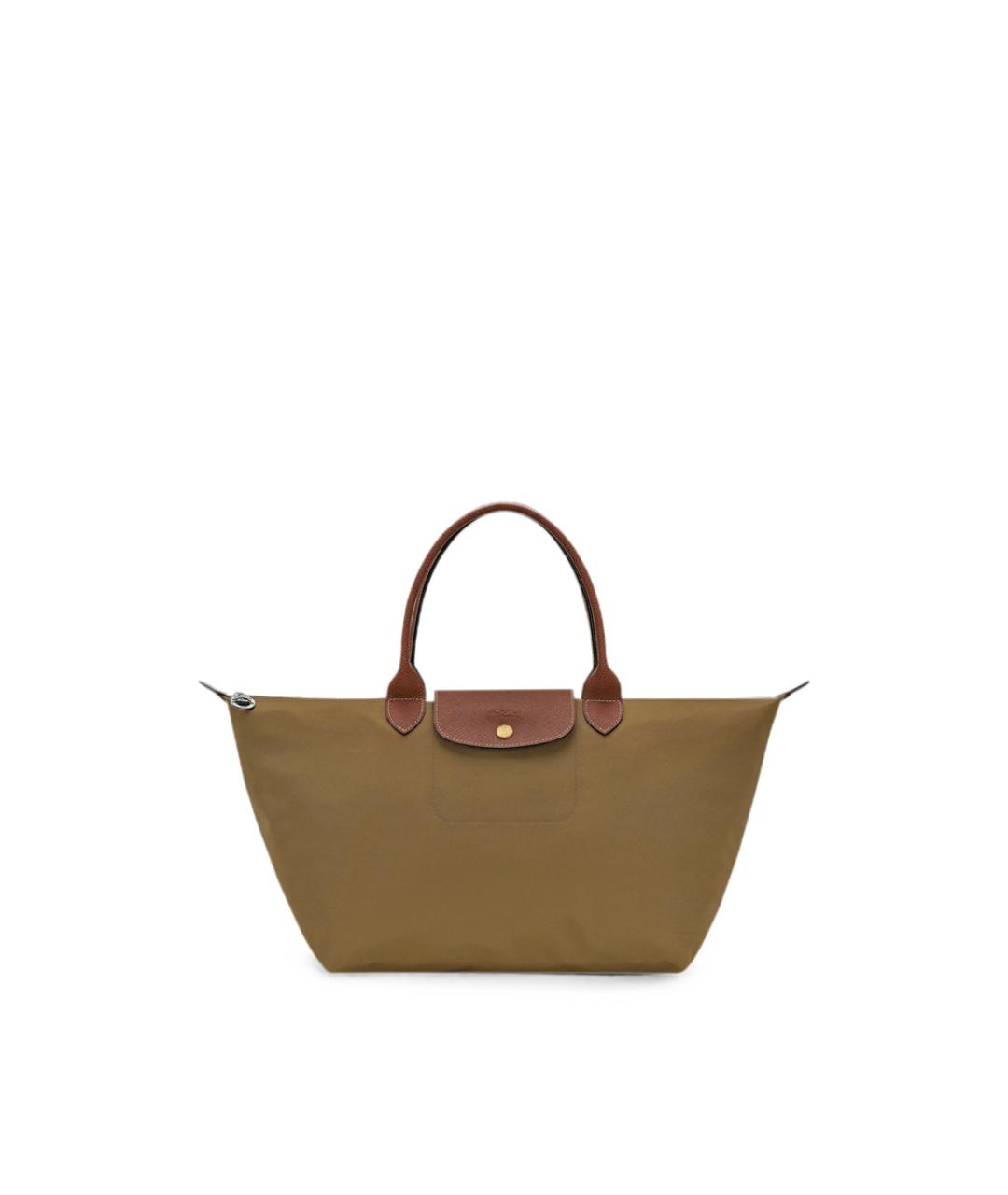 LONGCHAMP Коричневая кожаная сумка тоут, фото 2