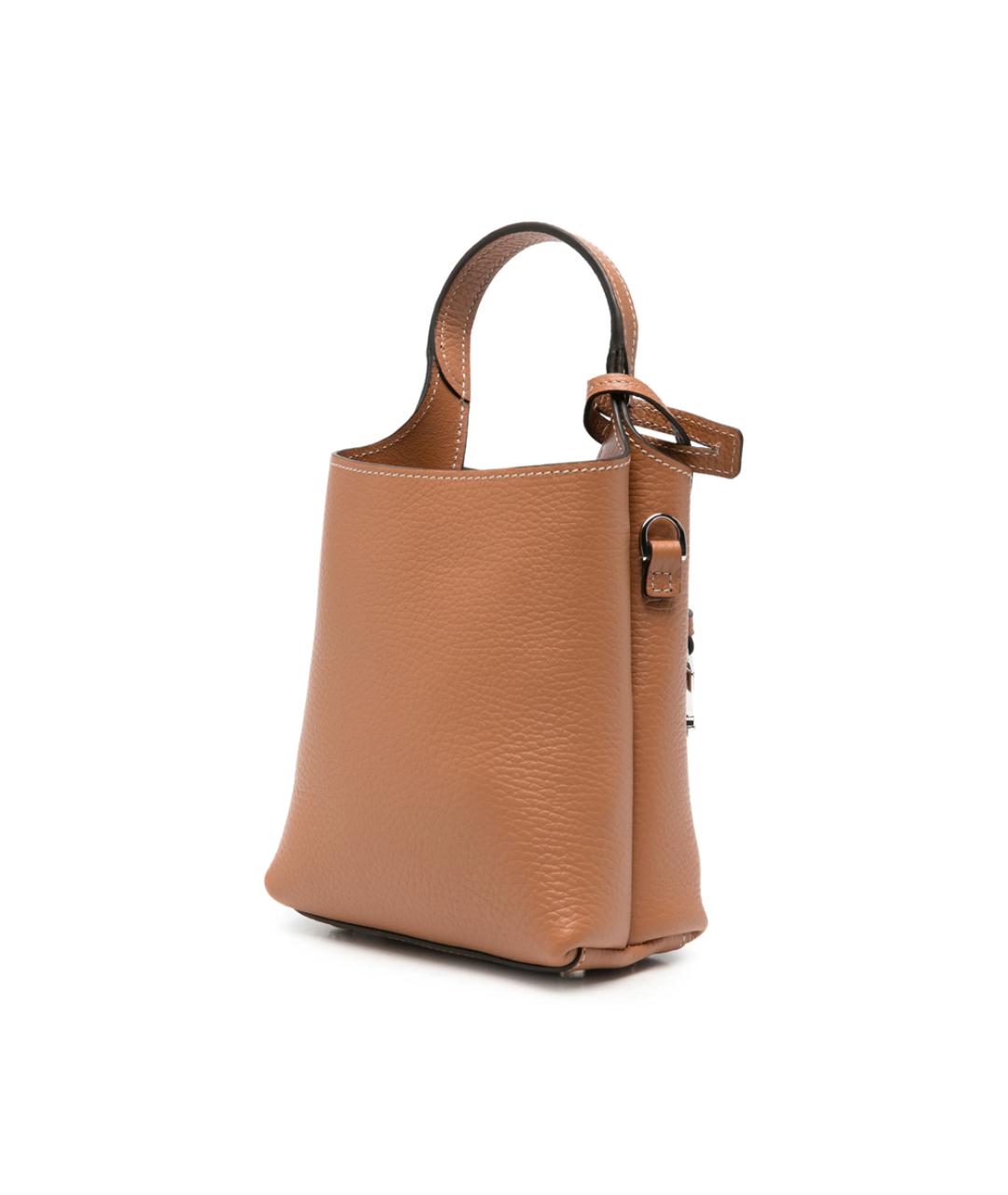 TOD'S Коричневая кожаная сумка с короткими ручками, фото 5