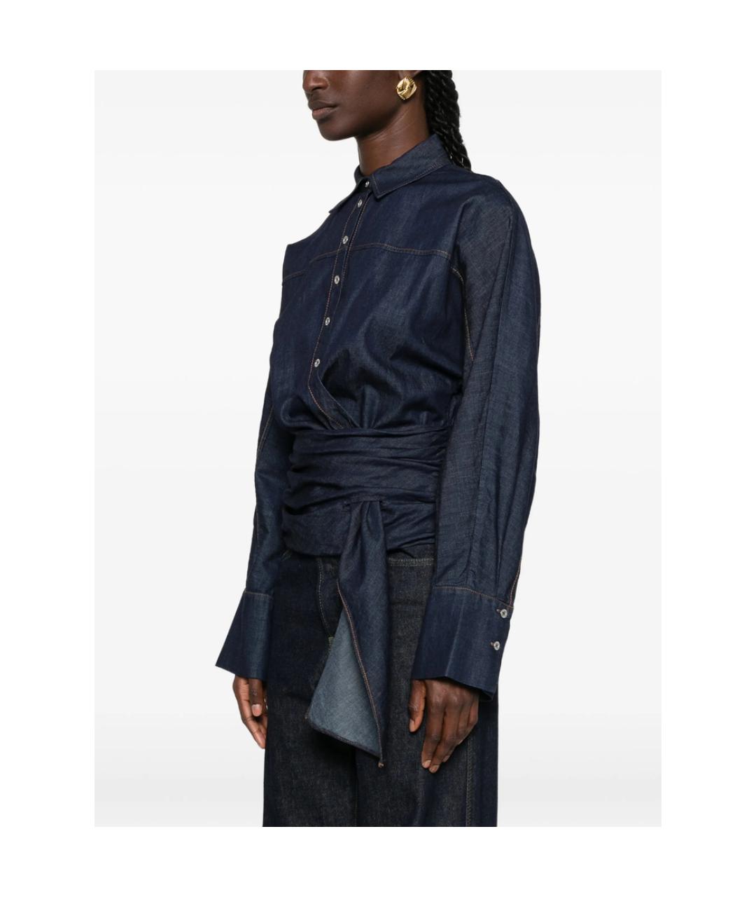 7 FOR ALL MANKIND Синяя хлопковая рубашка, фото 4