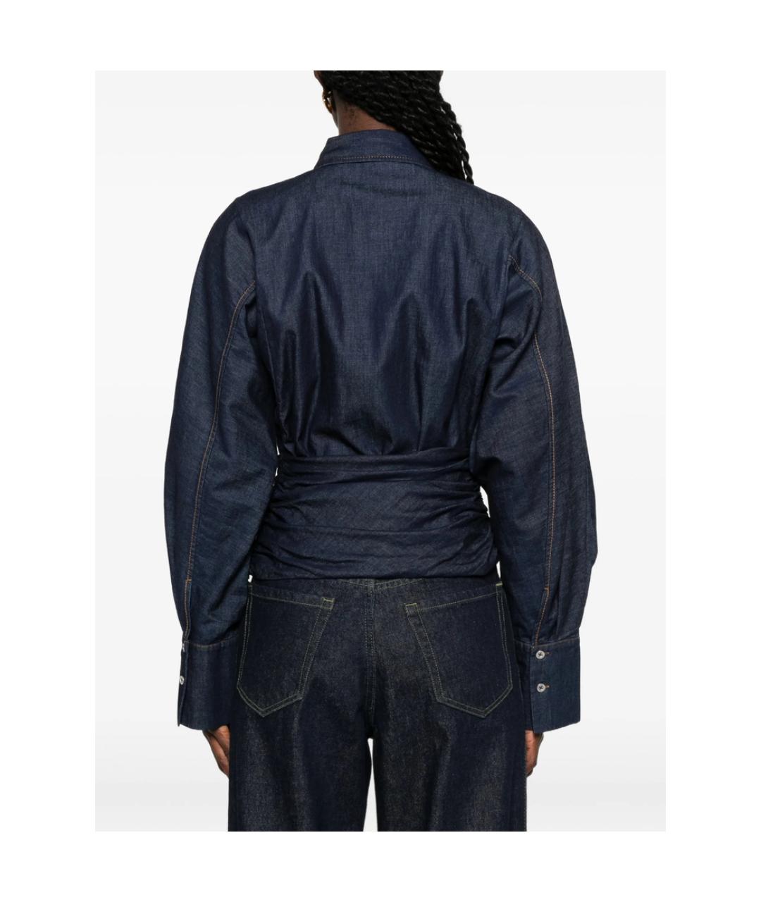 7 FOR ALL MANKIND Синяя хлопковая рубашка, фото 3