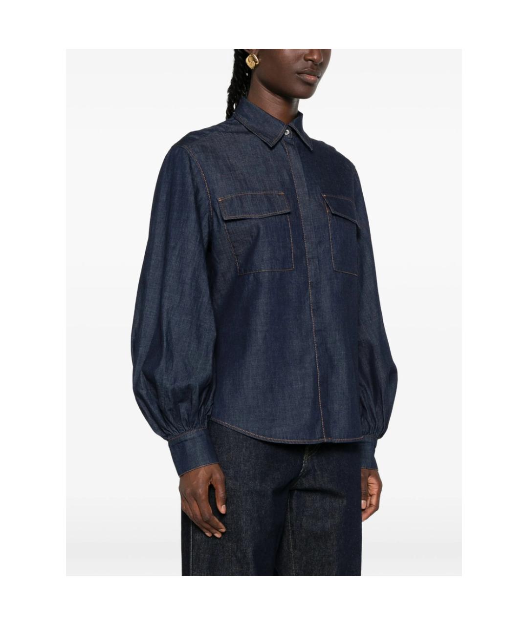 7 FOR ALL MANKIND Синяя хлопковая рубашка, фото 2